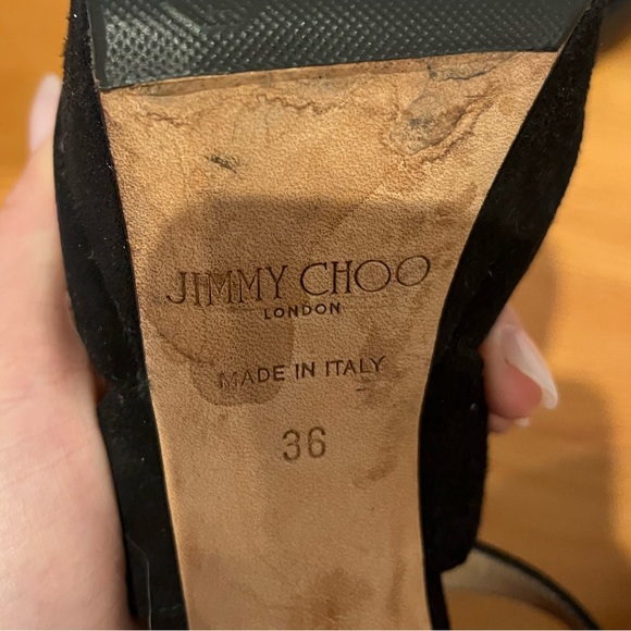 Jimmy Choo Black Suede Platform Heels - Picture 5 of 5